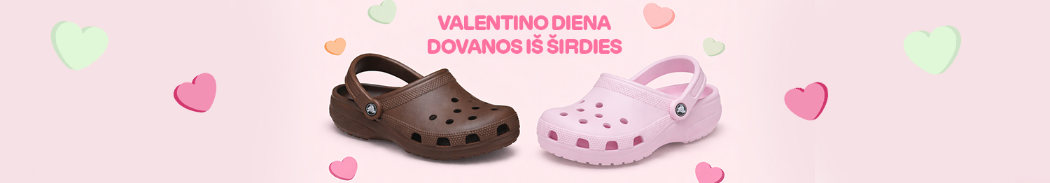 Valentino dienos Crocs &ndash; klumpės, &scaron;lepetės
